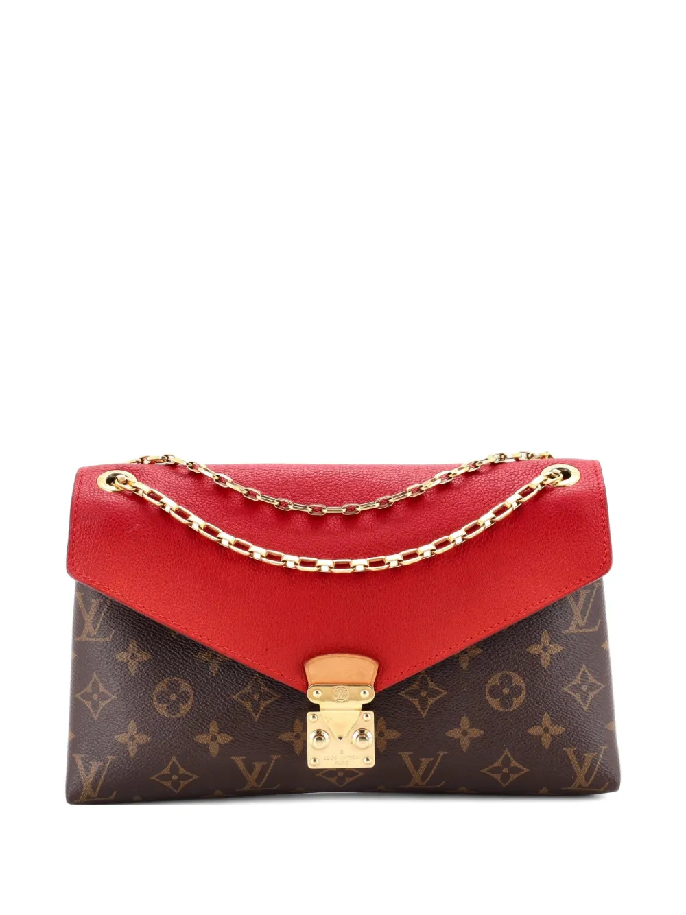 Louis Vuitton Pre-Owned Pallas Chain Monogram Canvas and Calfskin shoulder bag - Marrone