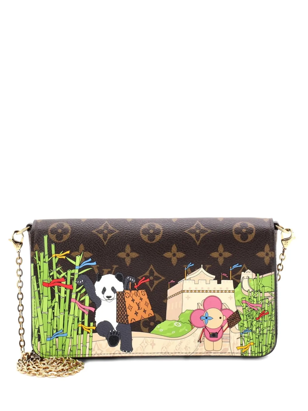Louis Vuitton Pre-Owned Felicie Pochette Limited Edition Vivienne Xmas Monogram Canvas crossbody bag - Marrone