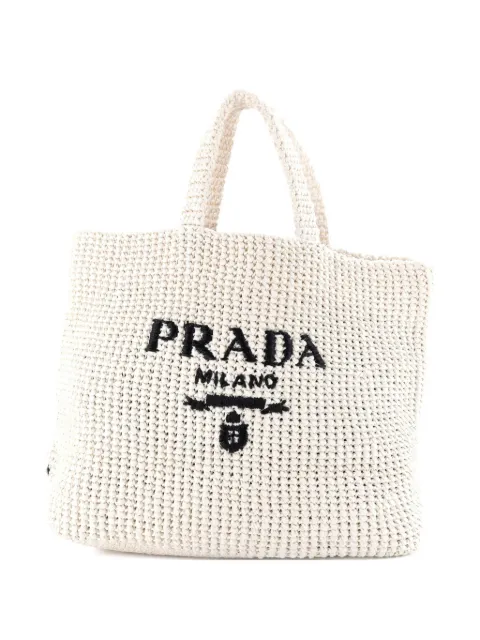 Prada Pre-Owned Logo Raffia Large tote bag