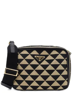 PRADA ショルダーバッグ 総柄 Prada Pre-Owned Symbole Zip Around Shoulder Bag Jacquard Crossbody