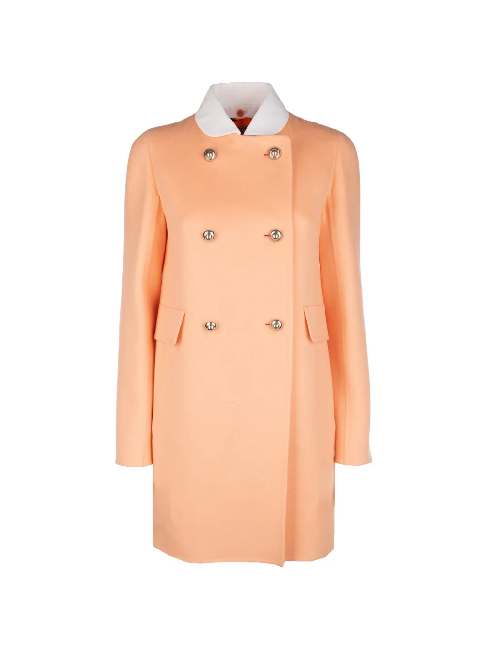Prada double-breasted contrast-collar coat - Orange