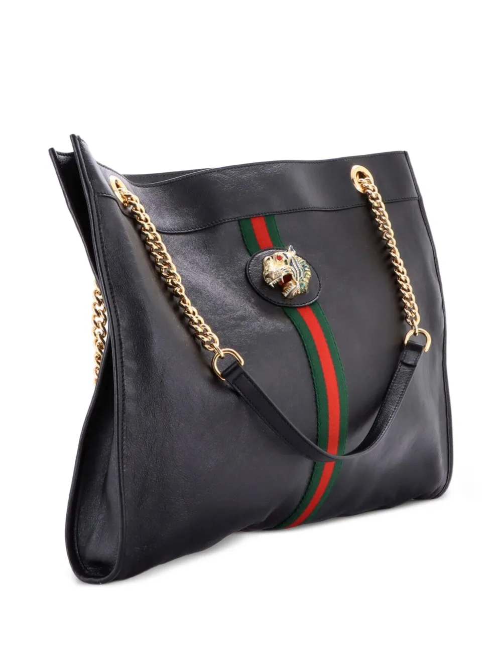 Gucci Pre-Owned Rajah Chain Leather Large tote bag - Nero