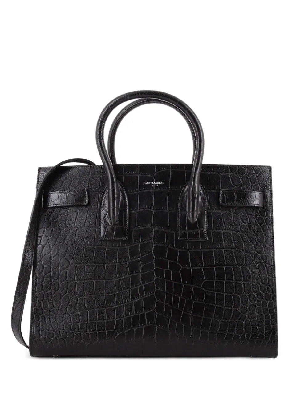 Saint Laurent Pre-Owned Sac de Jour NM Bag Crocodile Embossed Leather Small satchel - Nero