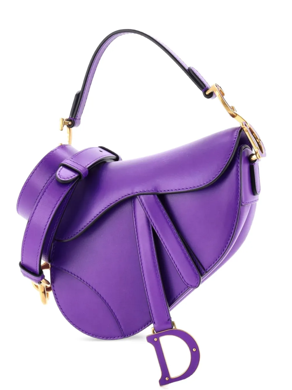 Christian Dior Pre-Owned Saddle Handbag with Strap Leather Mini shoulder bag - Viola