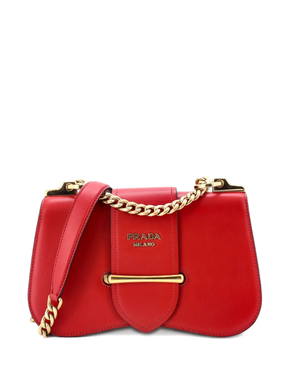 Prada Pre-Owned Sidonie Chain Shoulder Bag City Calf Medium crossbody bag - Rosso