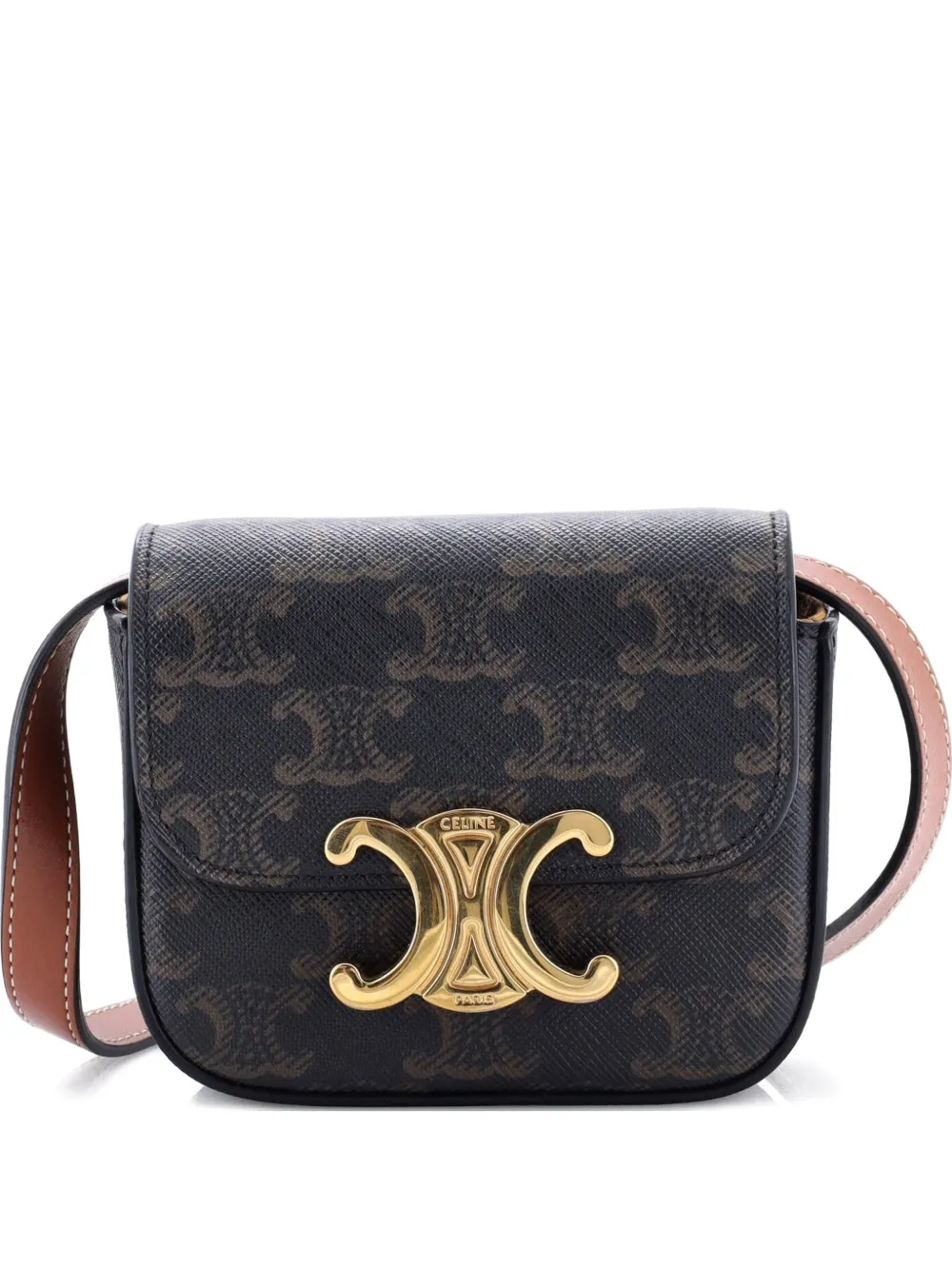 Celine Pre-Owned Triomphe Triomphe Coated Canvas Mini shoulder bag - Marrone