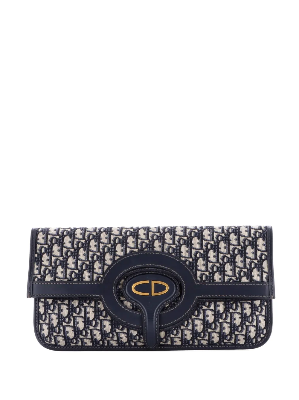 Christian Dior Pre-Owned Fold Over Oblique Canvas clutch bag - Blu