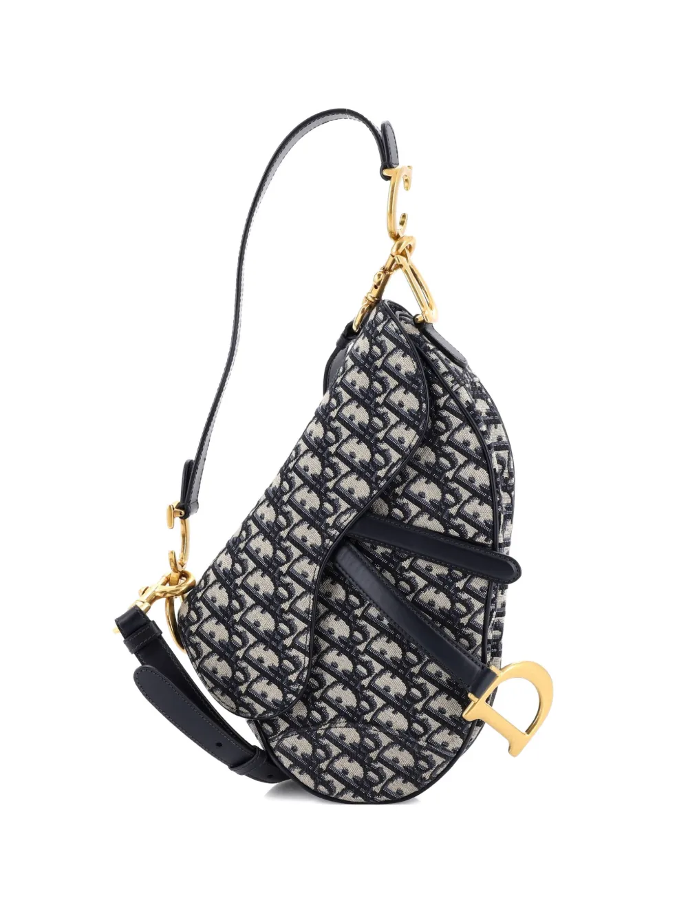 Christian Dior Pre-Owned Saddle Handbag with Strap Oblique Canvas Medium shoulder bag - Blu