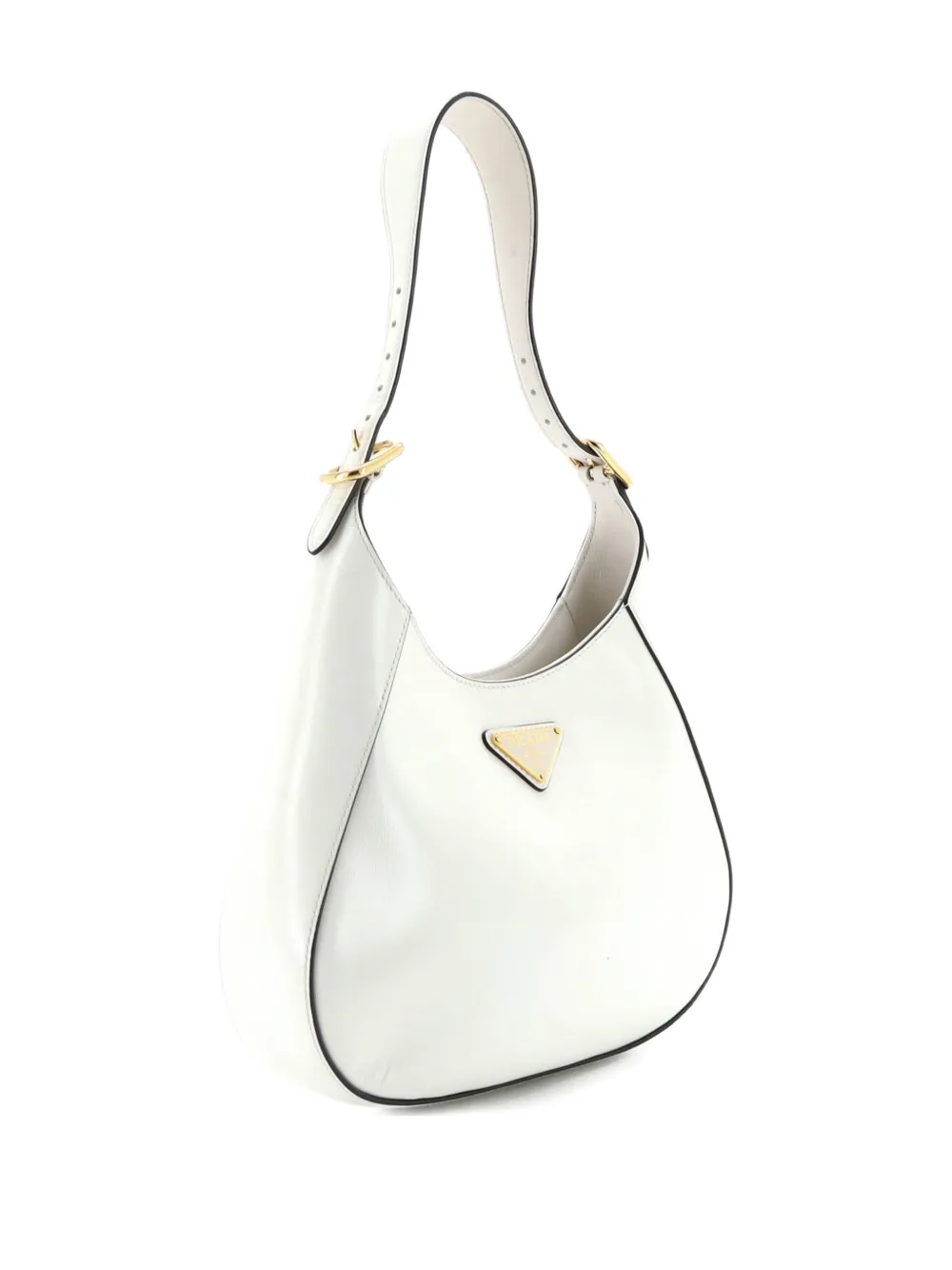 Prada Pre-Owned Cleo Shoulder Bag Box Calf Medium hobo bag - Bianco