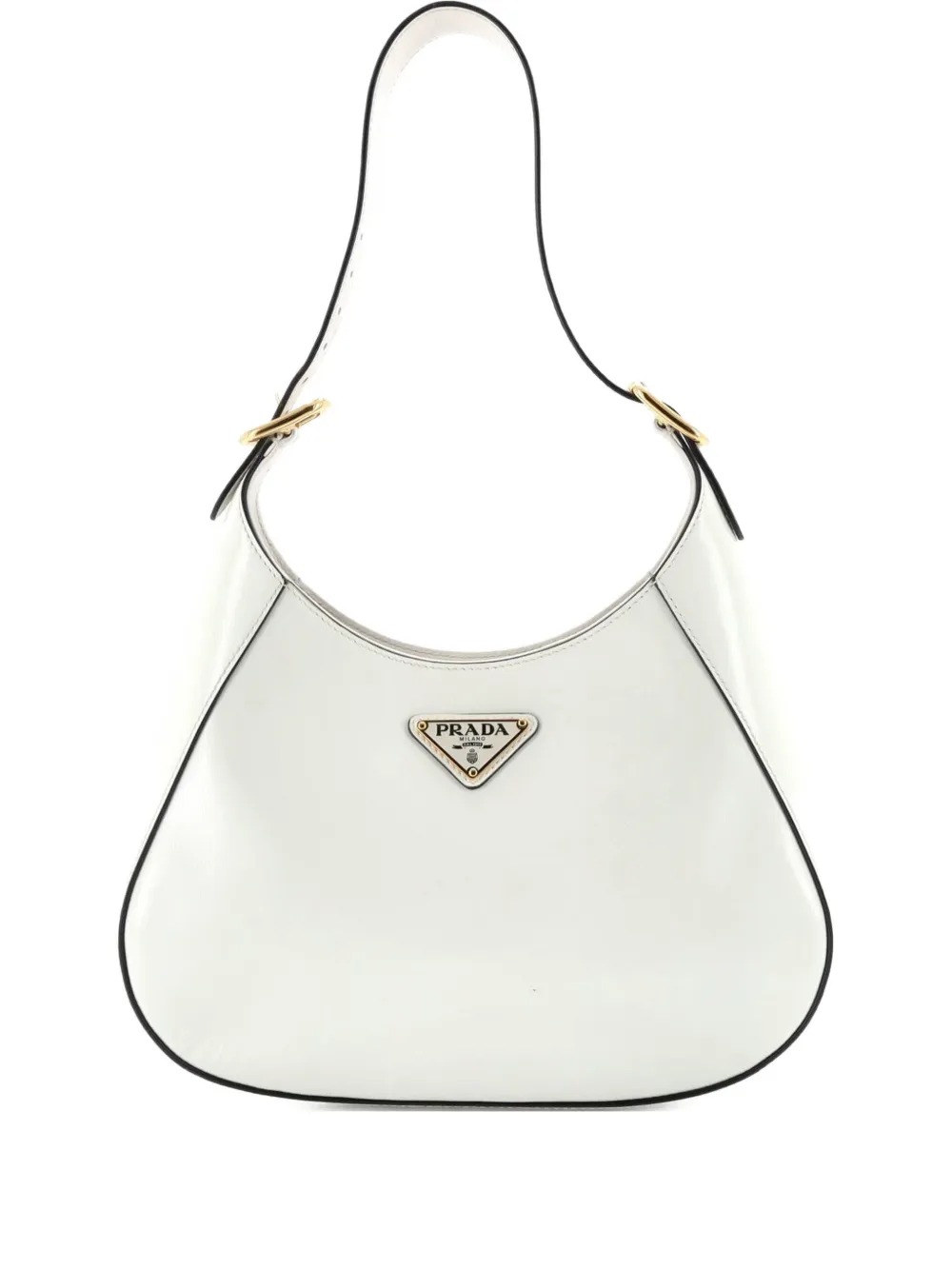 Prada Pre-Owned Cleo Shoulder Bag Box Calf Medium hobo bag - Bianco