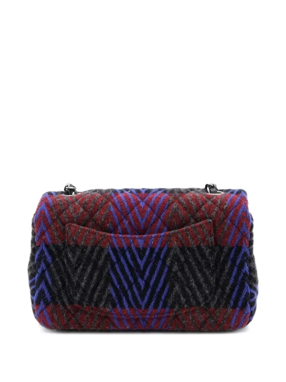 Pre-owned Chanel Classic Single Flap Bag Quilted Wool Mini Shoulder Bag In Multi