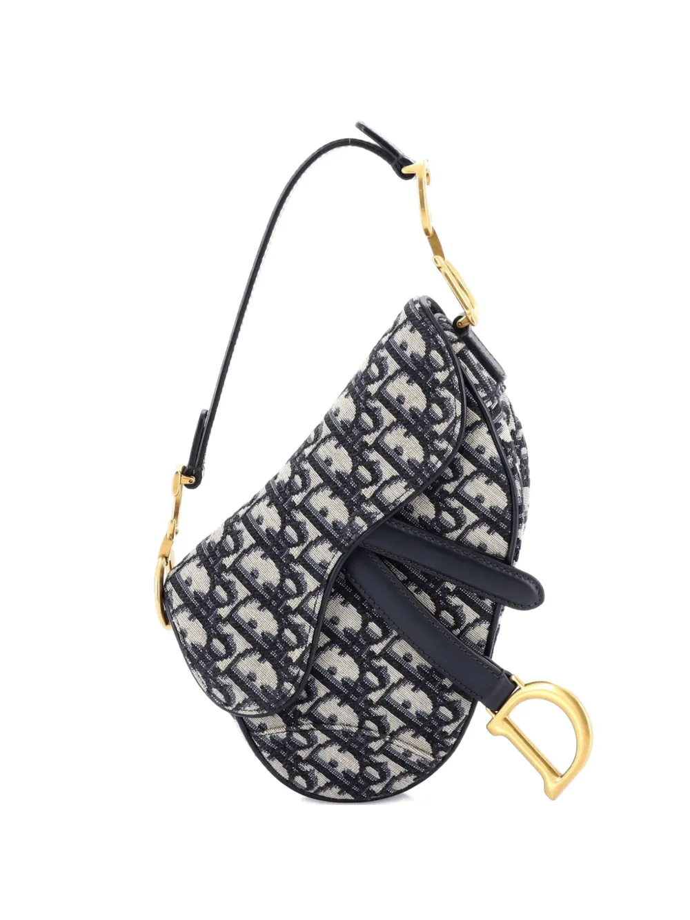 Christian Dior Pre-Owned Saddle Handbag Oblique Canvas Mini shoulder bag - Blu