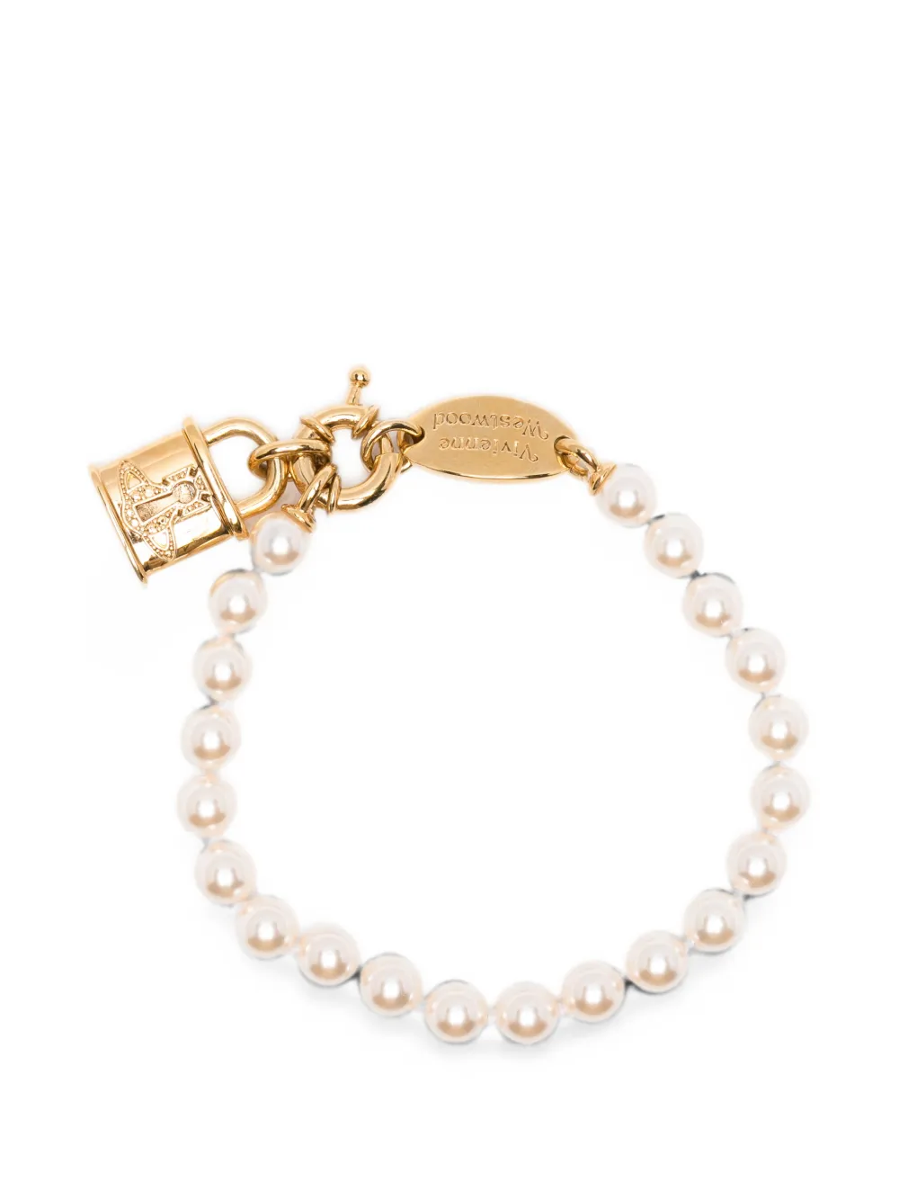 Vivienne Westwood small Celestia padlock-pendant bracelet - Gold