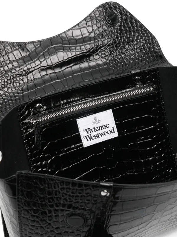 Vivienne Westwood croc-effect Orb Tote Bag | Black | FARFETCH