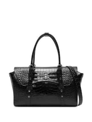 Vivienne Westwood croc-effect Orb Tote Bag | Black | FARFETCH