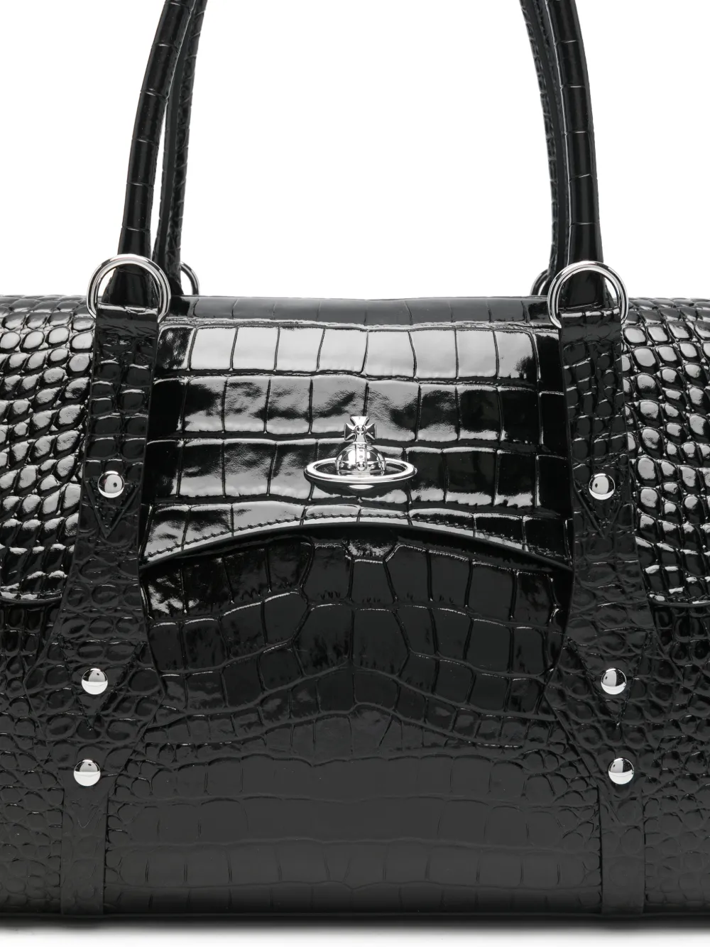 Vivienne Westwood croc-effect Orb Tote Bag | Black | FARFETCH JO