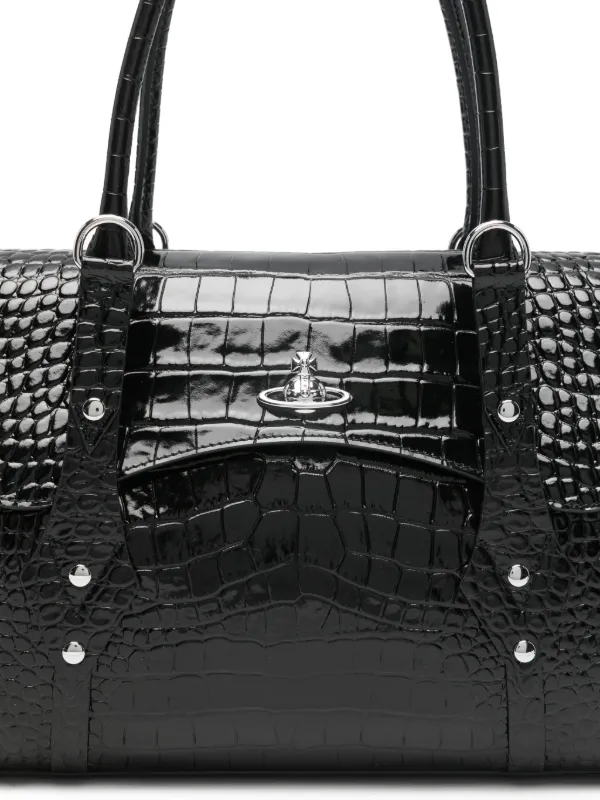 Vivienne Westwood croc-effect Orb Tote Bag | Black | FARFETCH JO