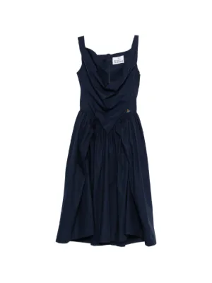 strapless open back dress Blue and White Christmas Party Dress