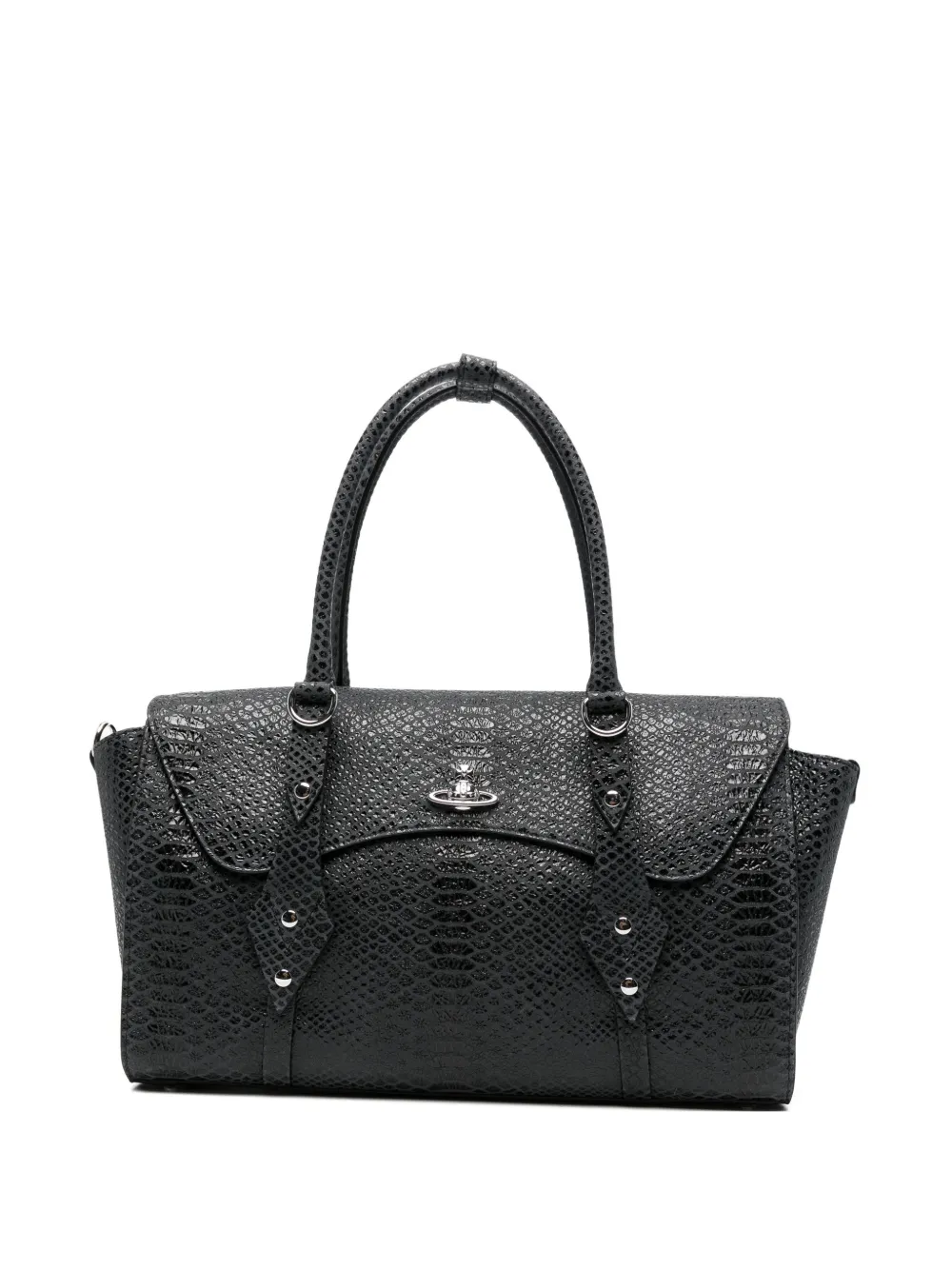 Vivienne Westwood Orb-plaque snakeskin-effect tote bag - Grigio