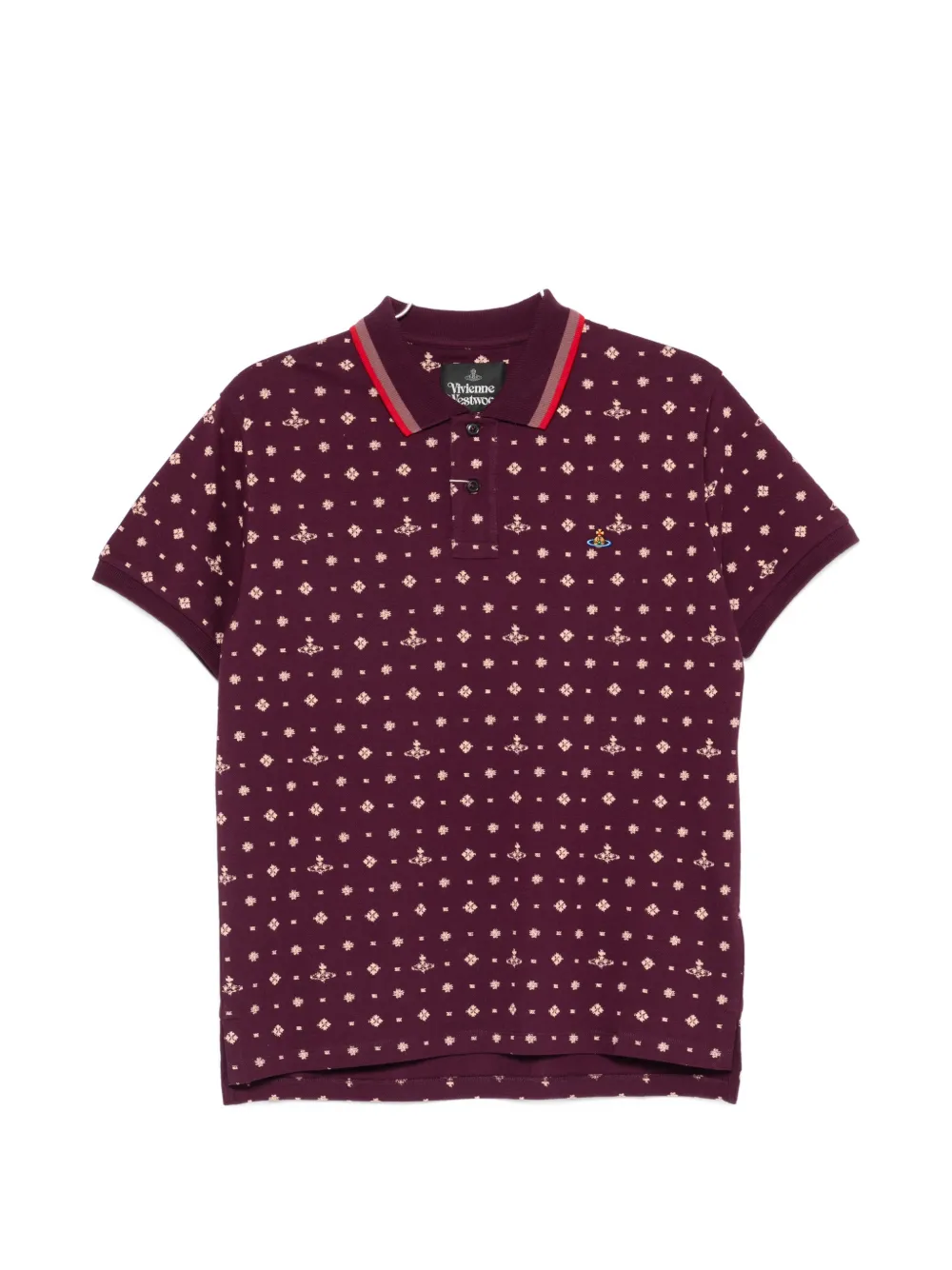 Vivienne Westwood patterned trim polo shirt - Viola