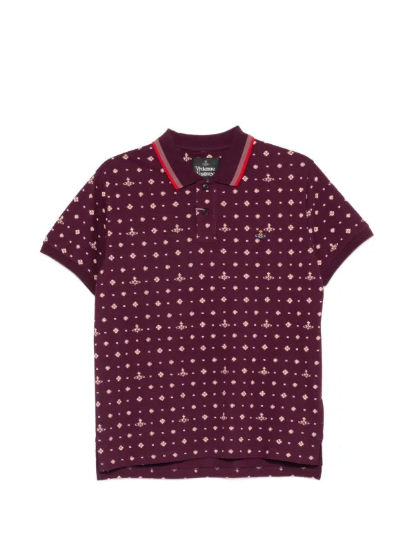 Vivienne Westwood Orb Print Polo Shirt in Purple