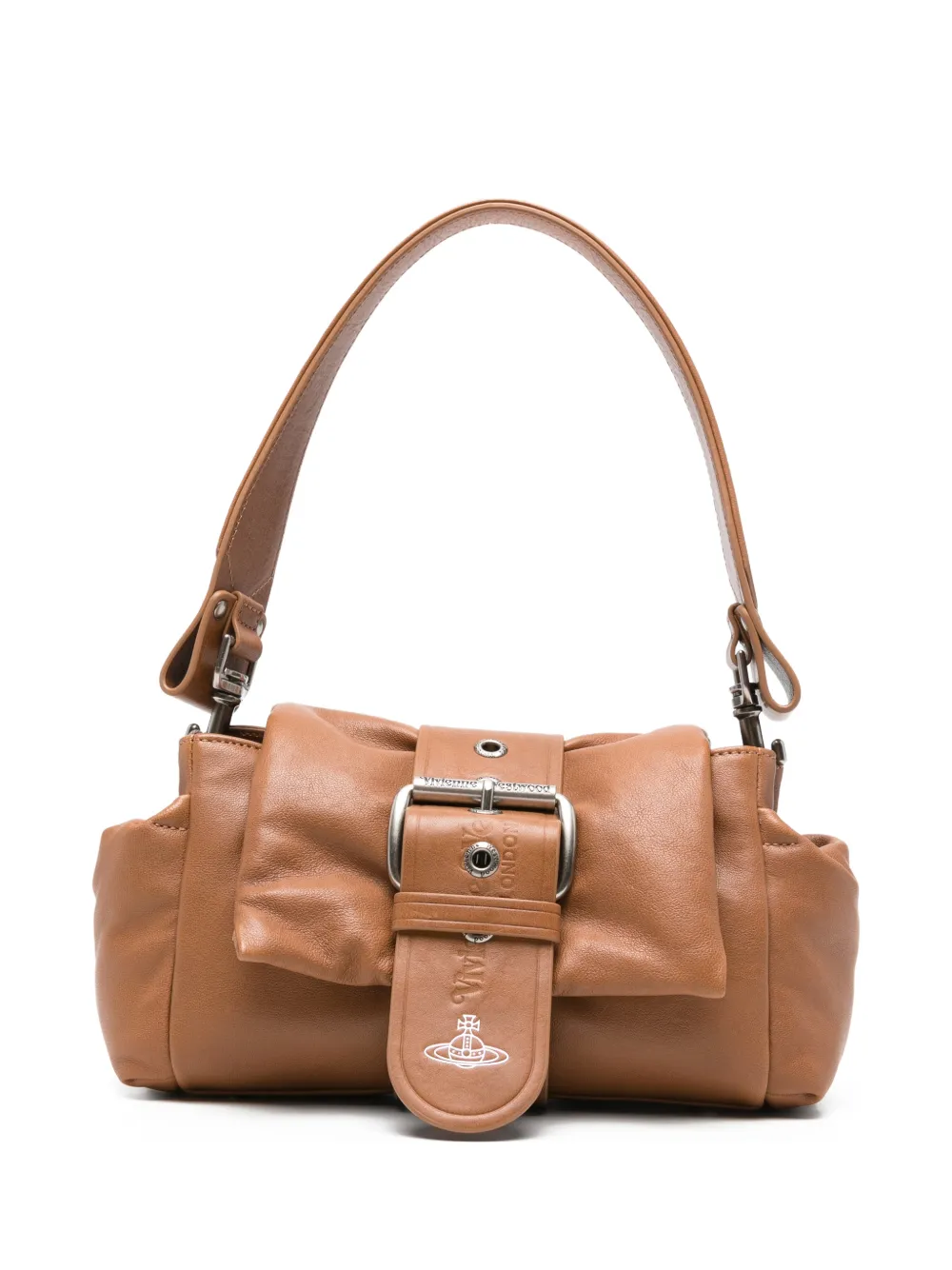 Vivienne Westwood buckle-detail leather shoulder bag - Marrone