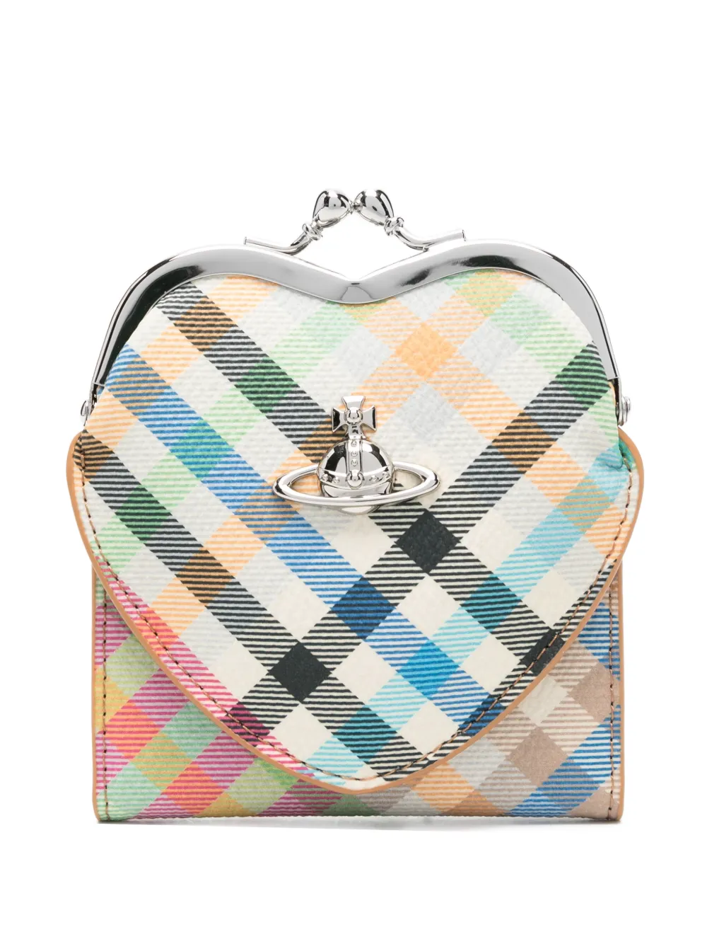 Vivienne Westwood heart-shape check wallet - Toni neutri
