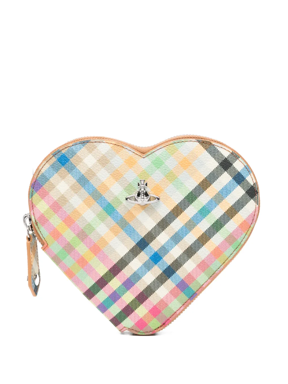 Vivienne Westwood heart checked crossbody bag - Toni neutri