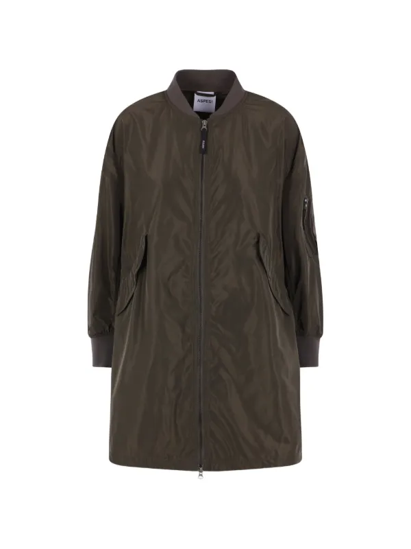 ASPESI Zip Pocket Military Jacket in Brown