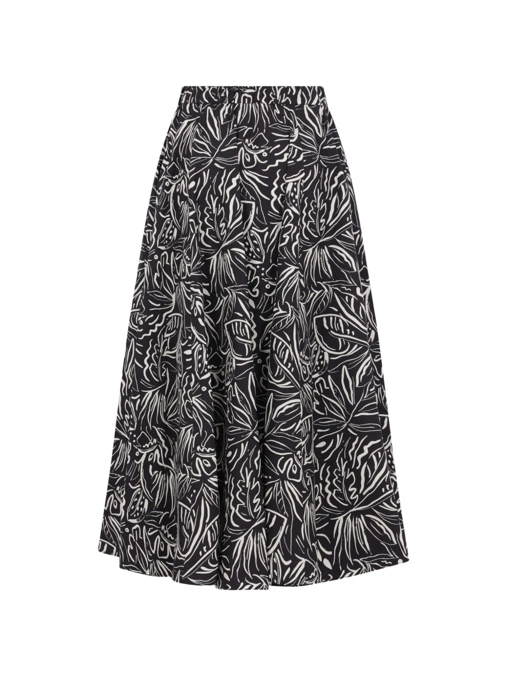ASPESI floral-print midi skirt - Nero