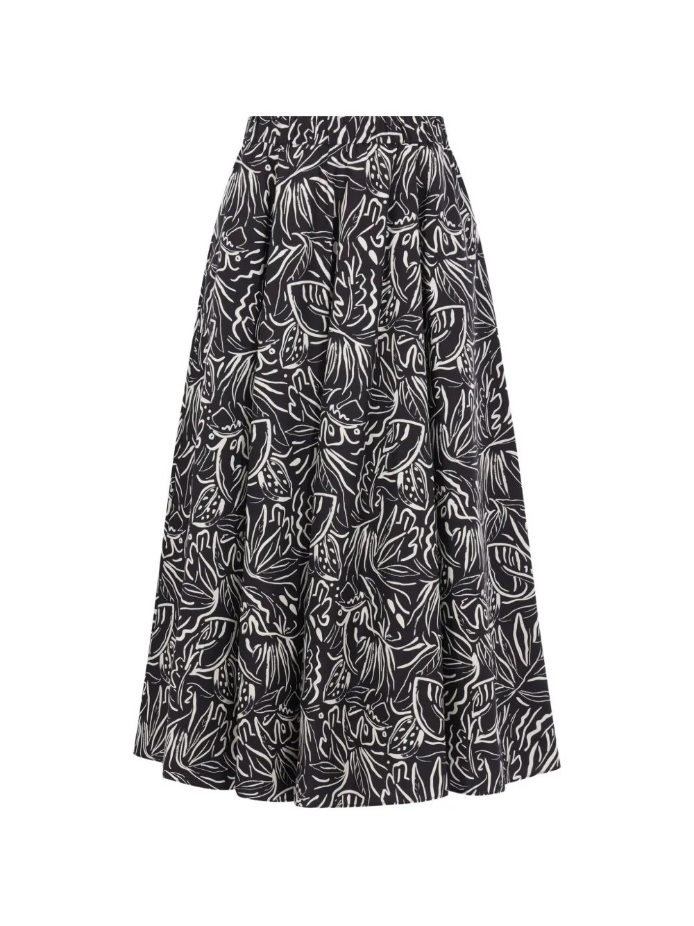  Aspesi Floral-print Midi Skirt - Black 
