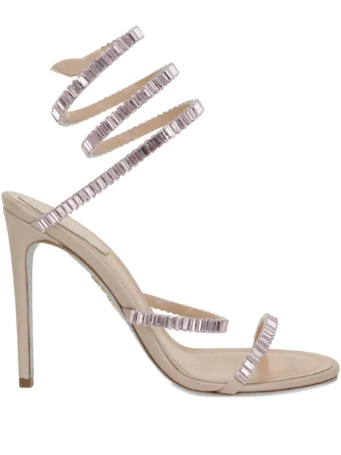 René Caovilla crystal-embellished spiral leather sandals
