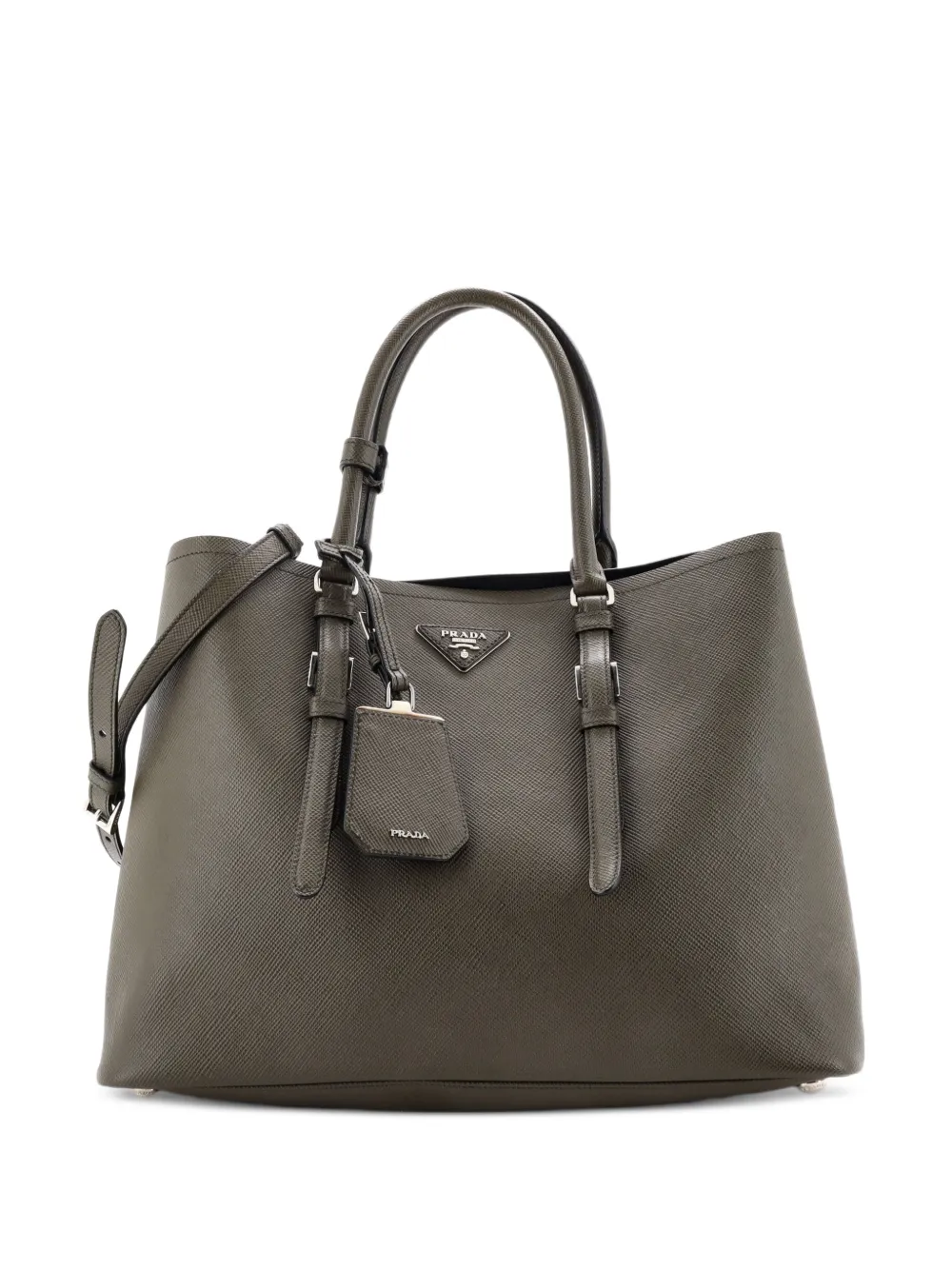 Prada Pre-Owned Cuir Double Saffiano Leather Large tote bag - Verde