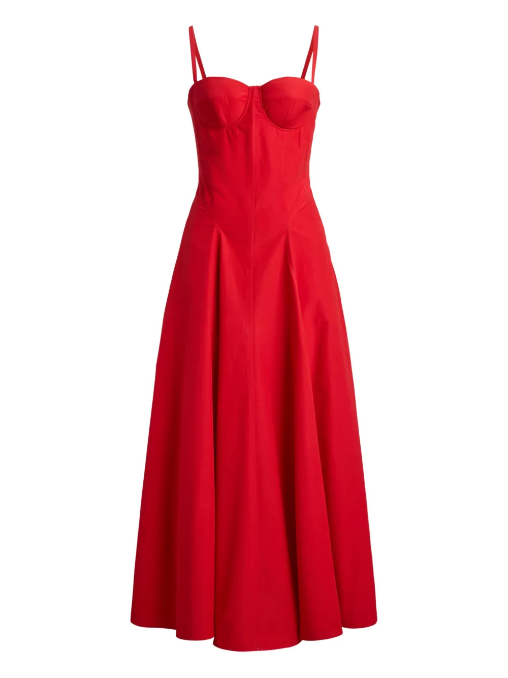 Ralph Lauren Collection Abito midi Marigot con spalline sottili - Rosso