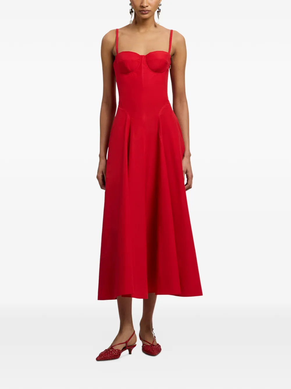  Ralph Lauren Collection Marigot Spaghetti-strap Midi Dress - Red 