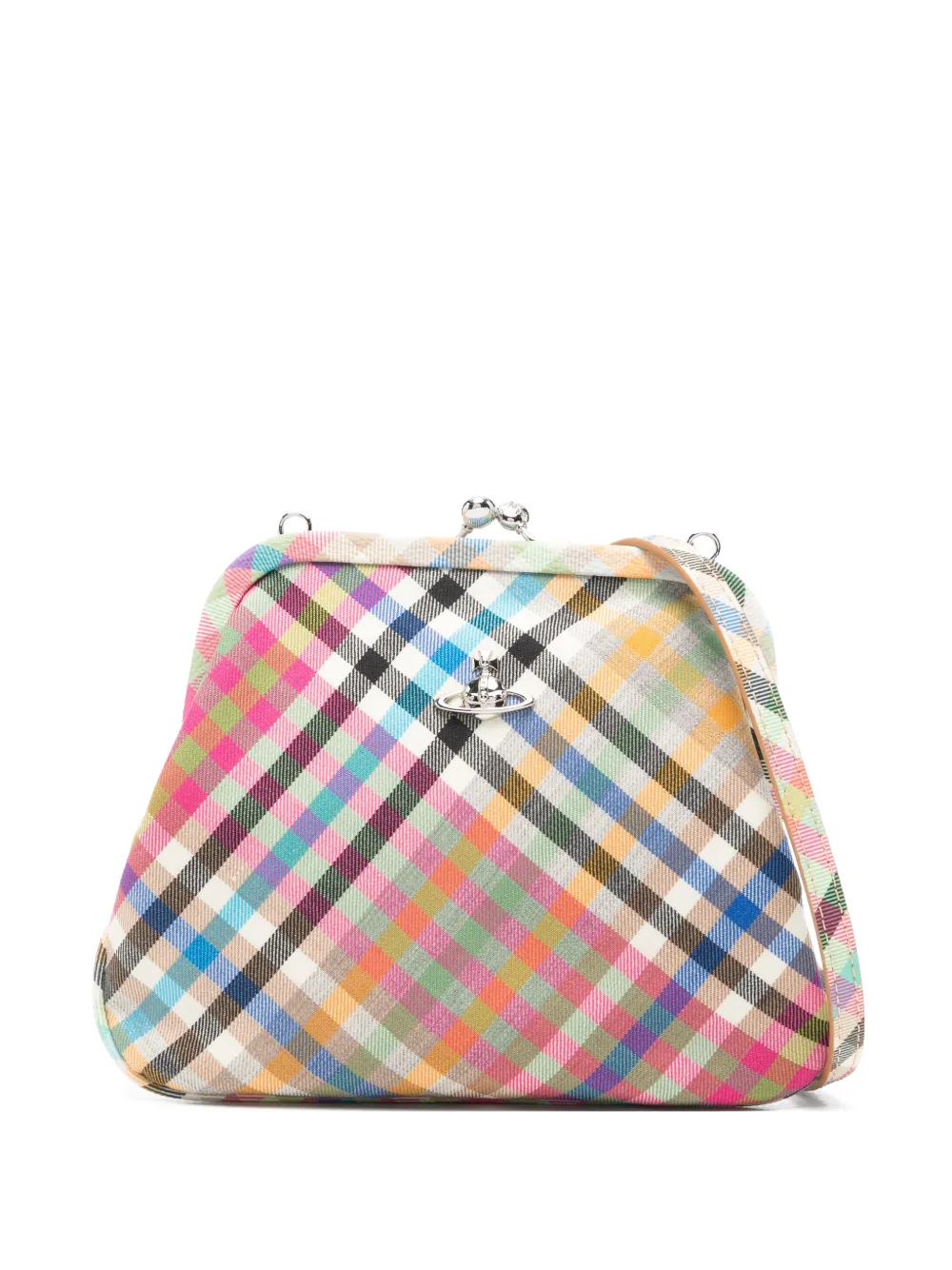 Vivienne Westwood Vivienne orb-motif check-pattern clutch bag - Rosa