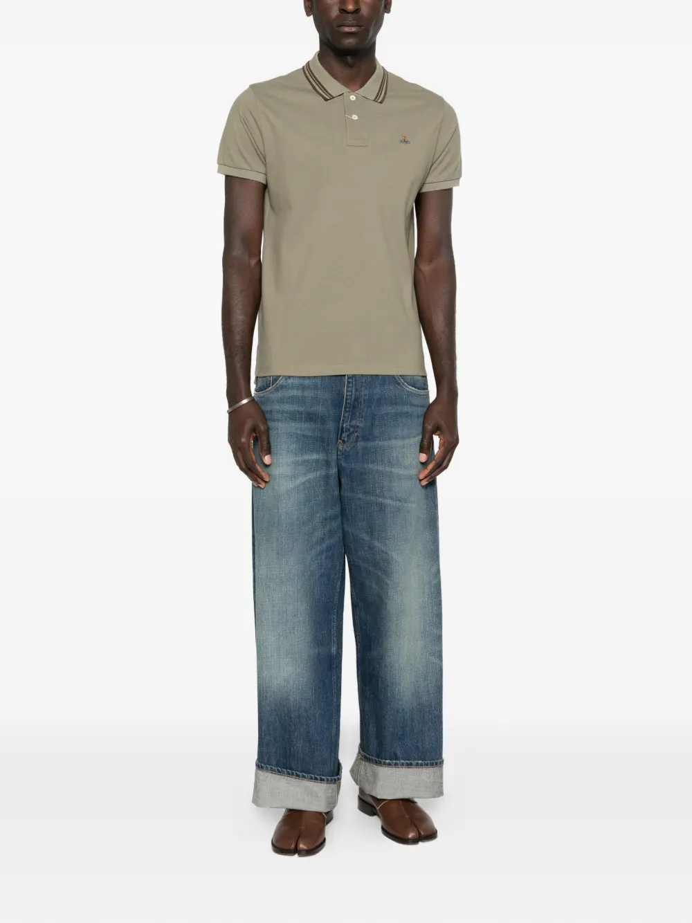 Vivienne Westwood Poloshirt met gestreepte kraag Groen