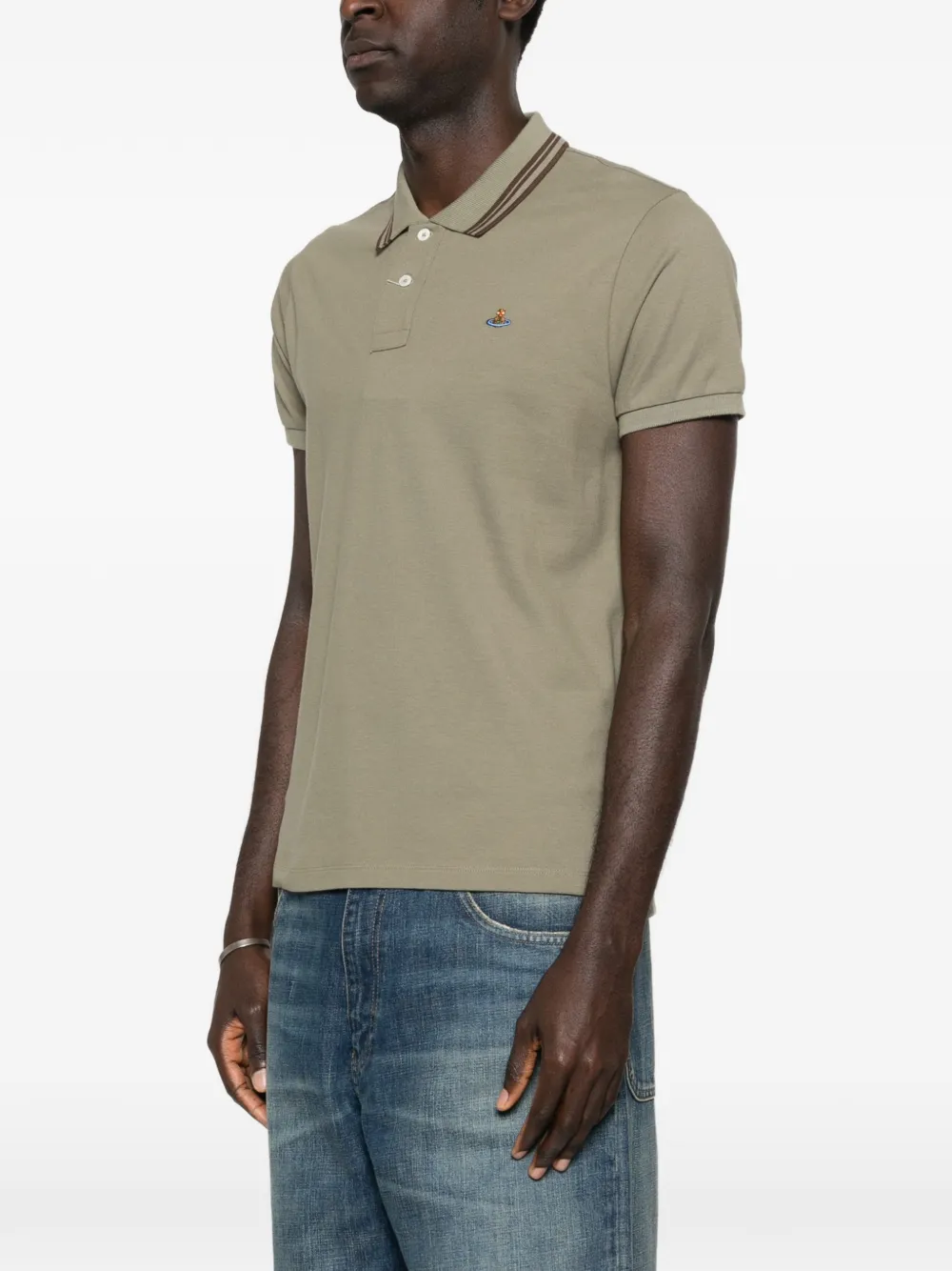 Vivienne Westwood Poloshirt met gestreepte kraag Groen