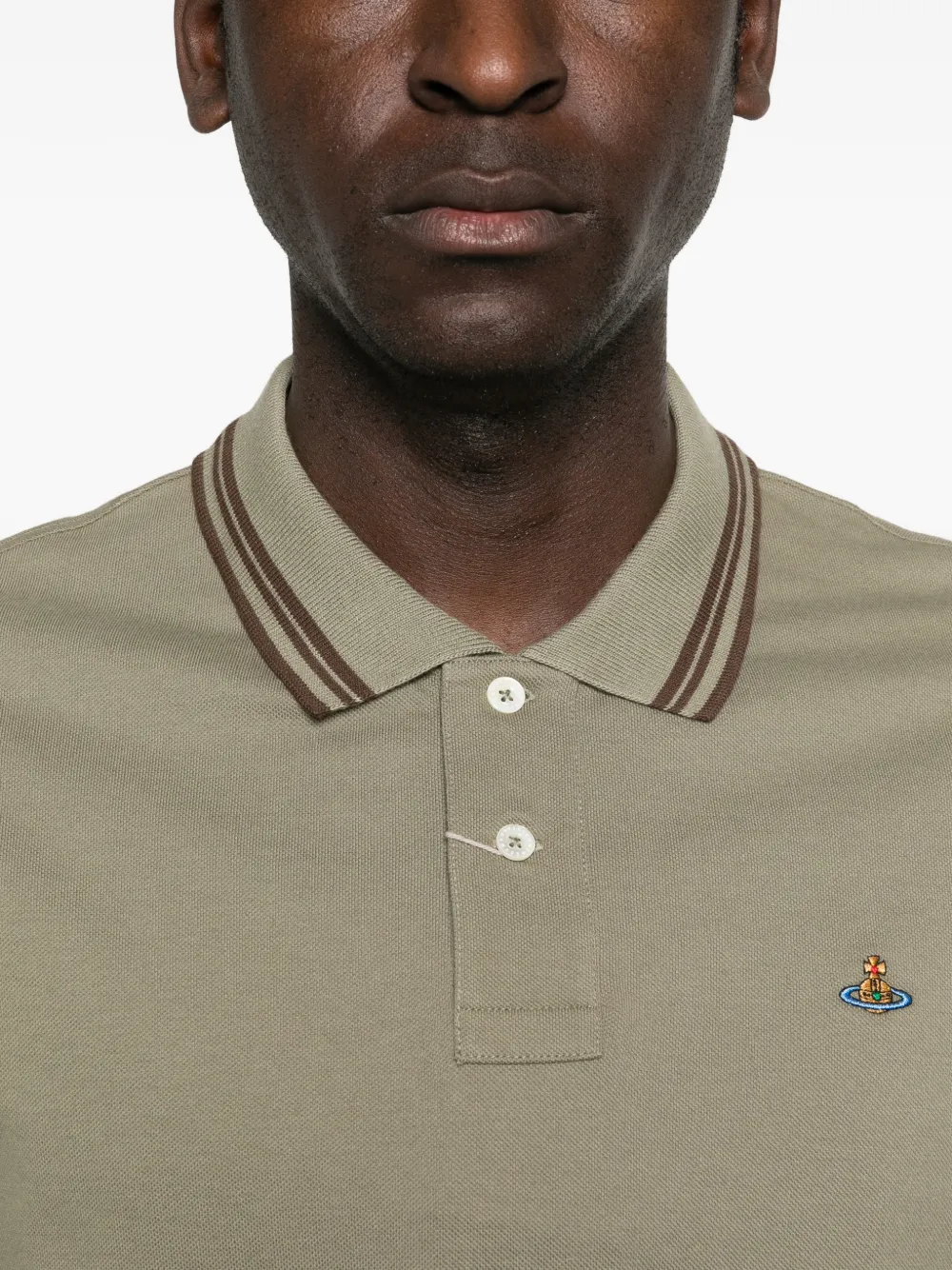 Vivienne Westwood Poloshirt met gestreepte kraag Groen