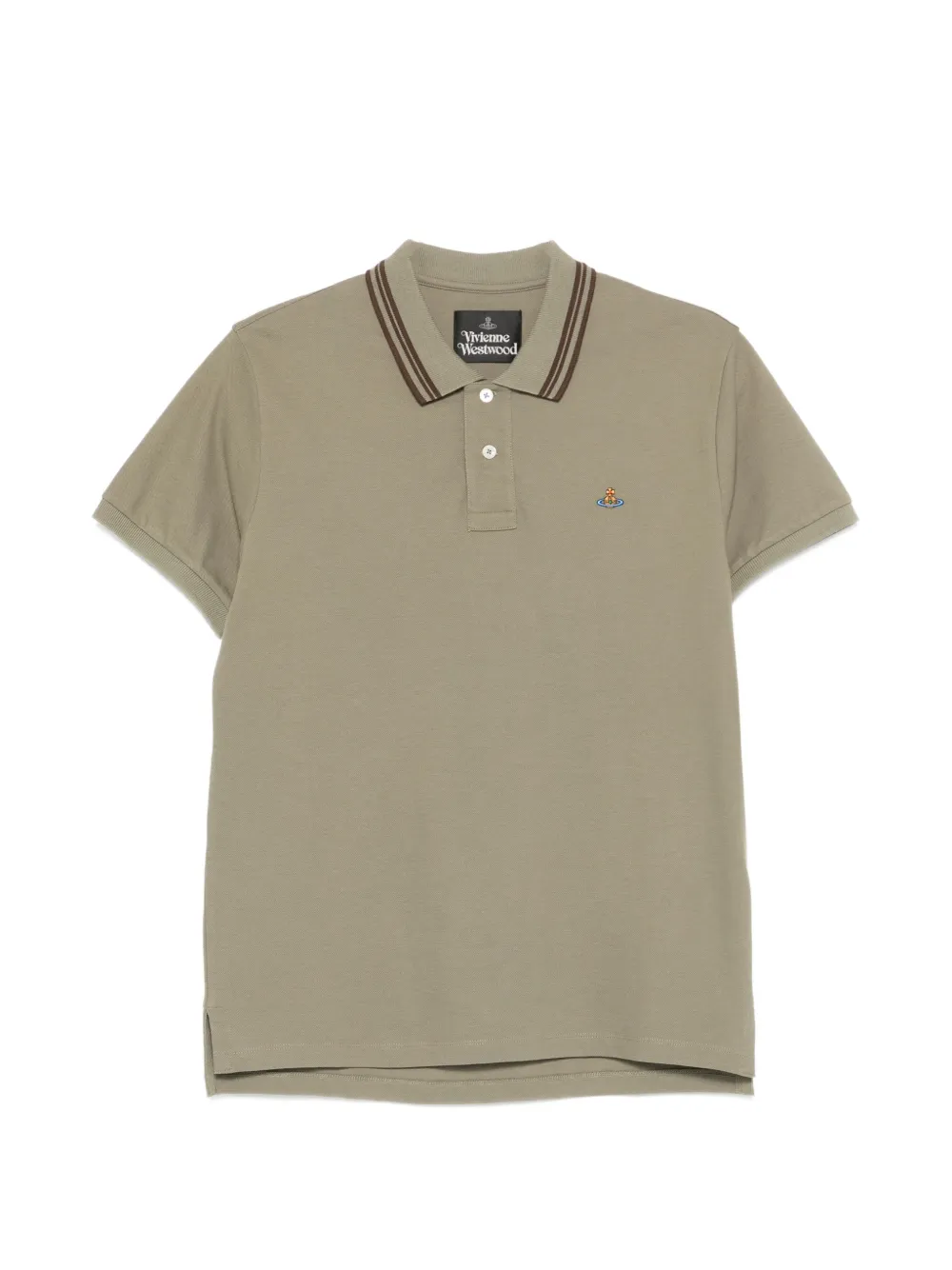 Vivienne Westwood striped collar polo shirt - Verde