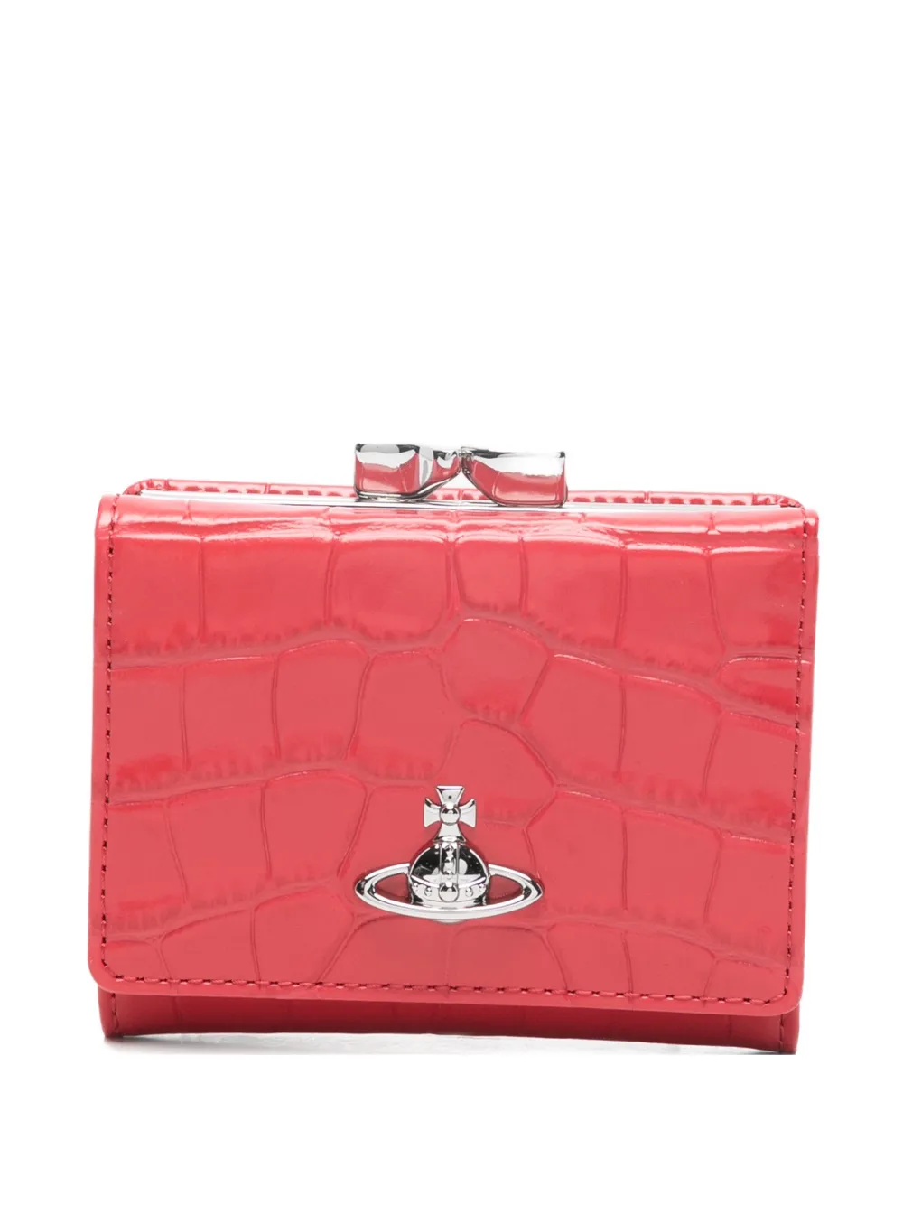 Vivienne Westwood small Frame croc-effect clasp wallet - Rosso