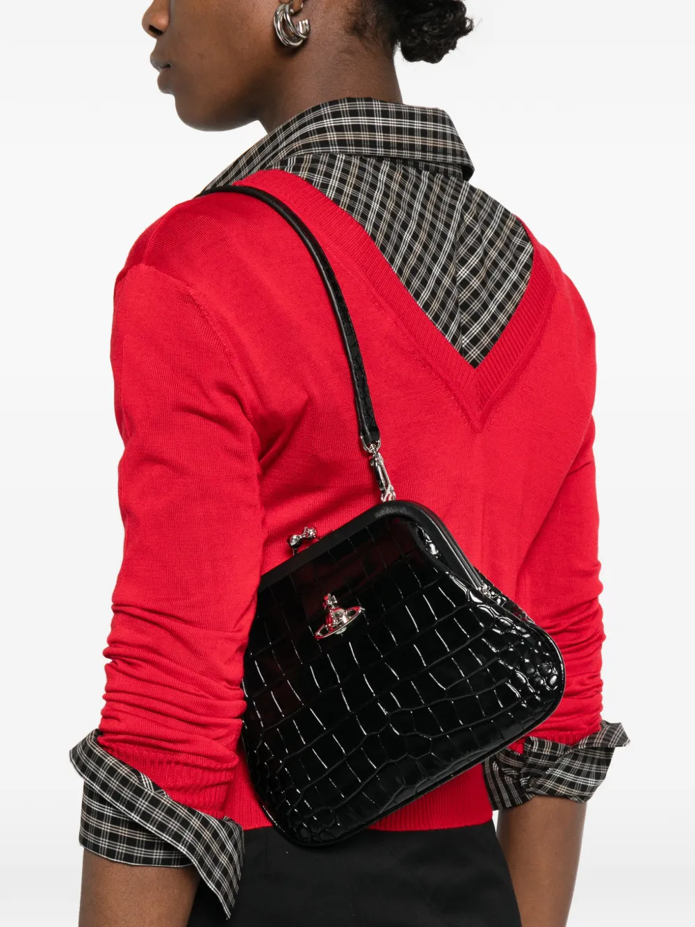 Vivienne Orb embossed clutch bag