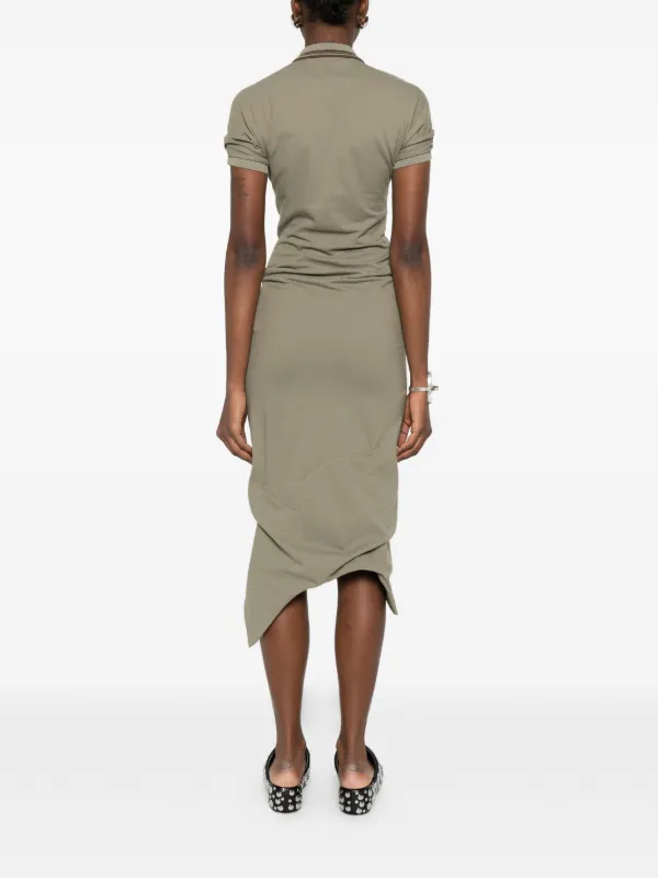 vivienne westwood pulling midi dress Vivienne Westwood | Pulling Dress | Solid Piquet | Covert-green | XS