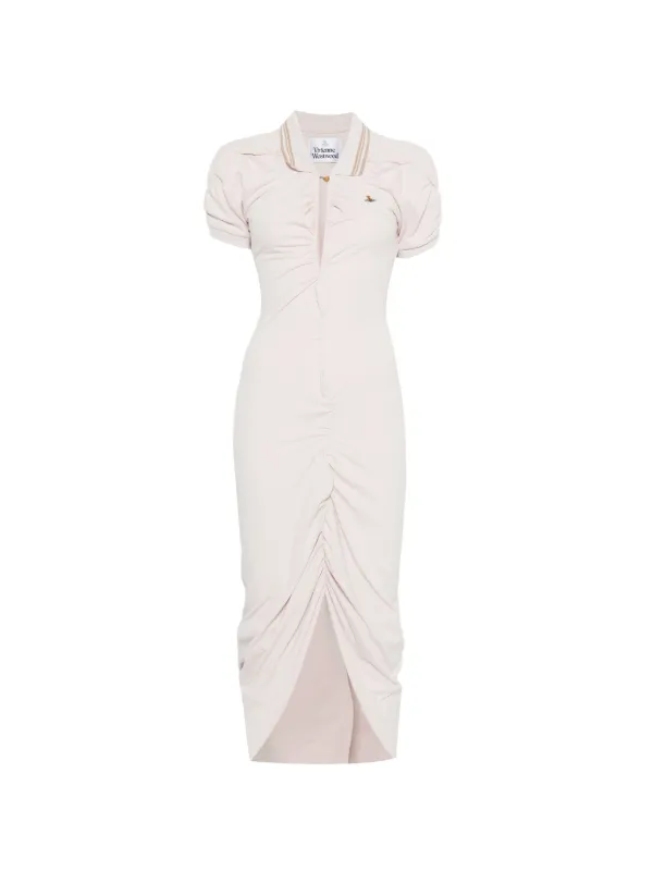 vivienne westwood pulling midi dress Blue Printed Piquet Pulling Midi Dress