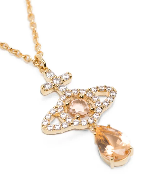Vivienne Westwood Olympia オーブ クリスタル ネックレス | ゴールド