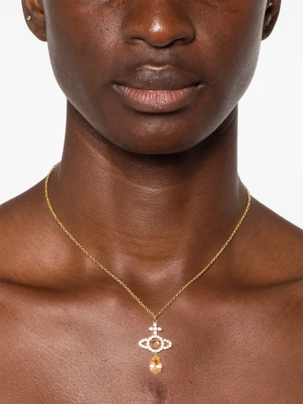 vivienne westwood OLYMPIAオーブロゴネックレス Vivienne Westwood Olympia オーブ クリスタル ネックレス | ゴールド