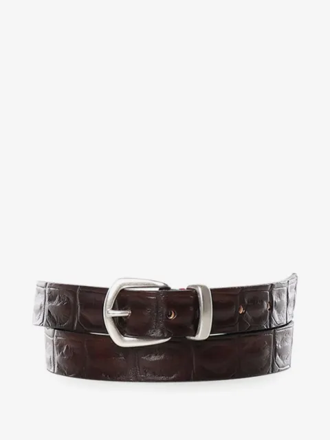 Eleventy crocodile-effect buckle belt