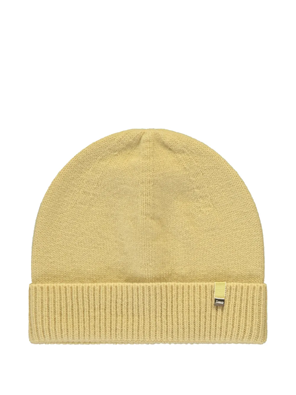 Herno knitted logo-plaque beanie hat - Giallo