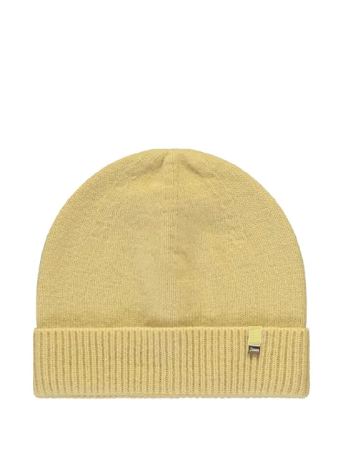 Herno knitted logo-plaque beanie hat