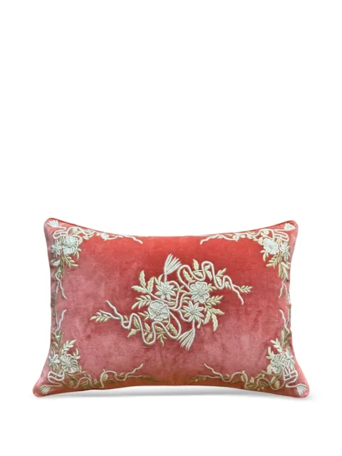 Les-Ottomans floral-embroidered cushion